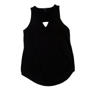 Banana Republic Black Sleeveless Flowy Top Back Cutout Size Small Blouse Tank
